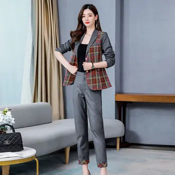 

Women's suit jacket female 2020 spring fashion Korean elegant small suit nine pants two-piece temperament casual clothes set