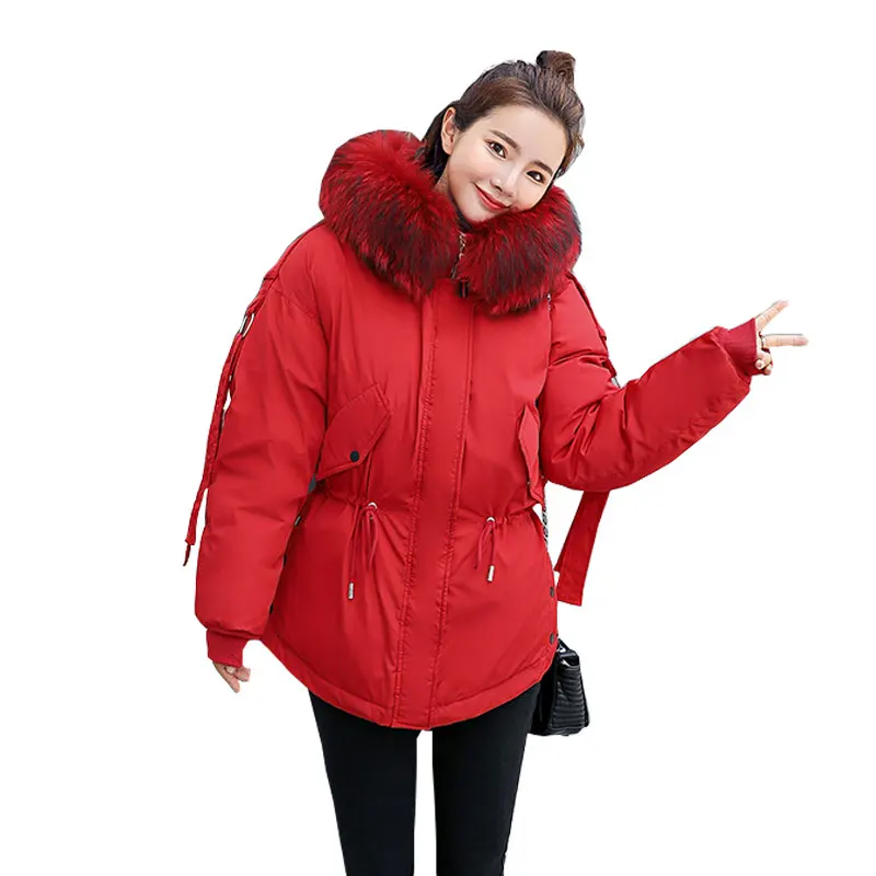 

Short Hooded Fur Collar Winter Down Coat Jacket Student Thick Warm Slim Casaco Feminino Abrigos Mujer Invierno Wadded Parkas 91