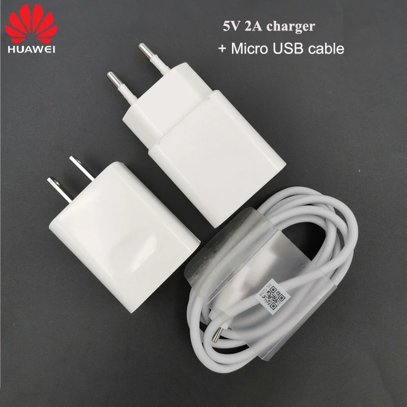 Оригинальное зарядное устройство Huawei Mate 10 Lite 5V2A EU US usb адаптер micro кабель для p8 p9 p10