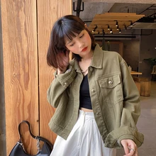 Aliexpress - New Spring Preppy Women Denim Jacket Fashion Korean Edition Solid Color Kawaii Jean Short Jackets Harajuku Casual Coats Mujer