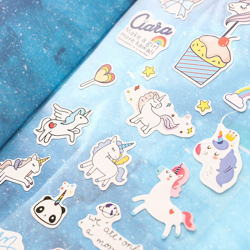 

6PC Scrapbooking Kawaii Unicorn Stationery Stickers Photoalbum Embellishments For Scrapbooking Crafts DIY Decoration Stickers