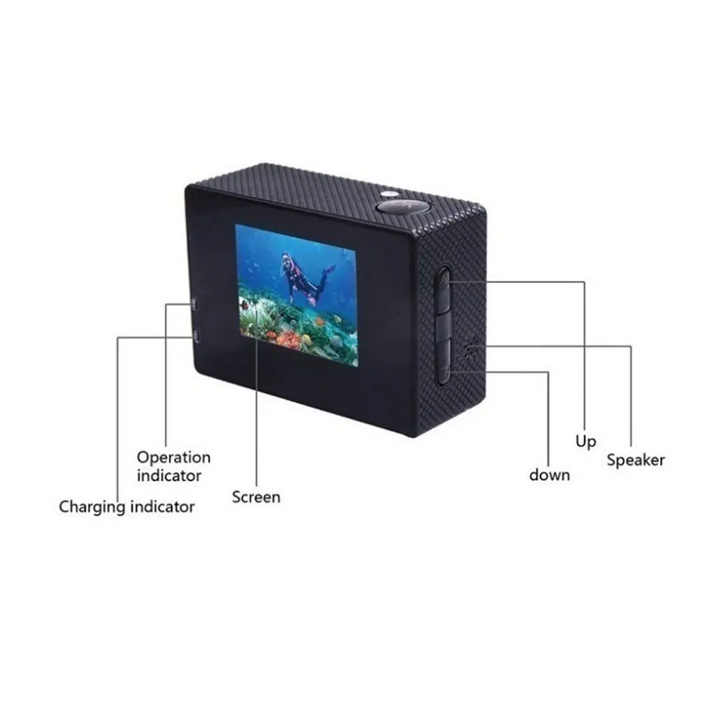 2,0 дюймов двойной экран Спортивная DV экшн-камера водонепроницаемая камера