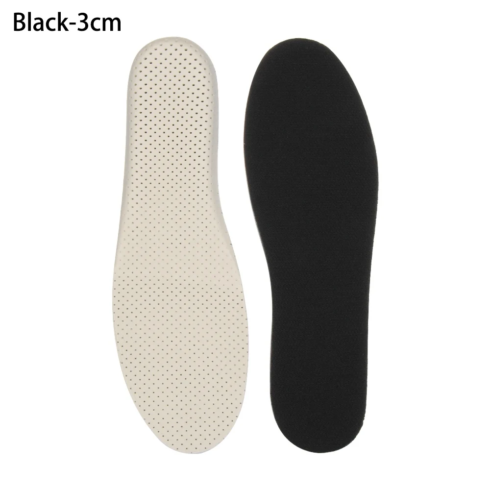 Невидимые стельки с эффектом памяти, увеличивающие рост, эластичные амортизирующие вставки для обуви, мягкие дышащие сотовые ортопедические стельки - Цвет: Black-3cm