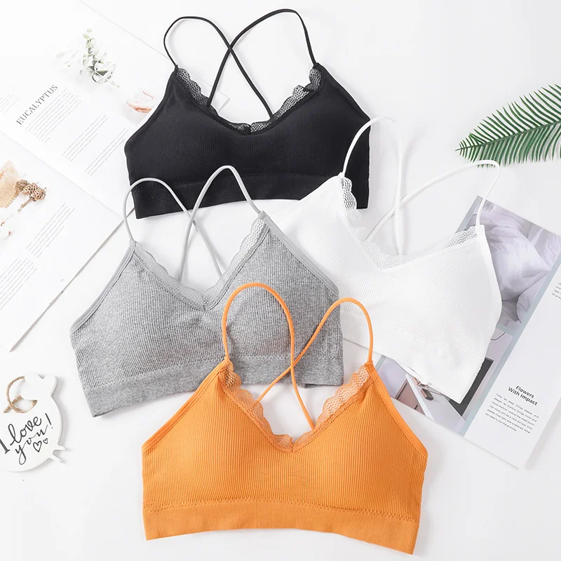 

UMKA 2020 New Fashion Cross-style Sexy Women's Beautiful Back Hollow Lace Seamless Sports Breathable Girl Women's Underwear Bra