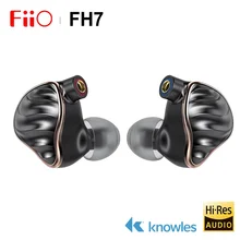 FIIO FH7 флагманский 5 гибридный привод(4 Ноулз Ба+ 13,6 мм динамический) HIFI аудио наушники-вкладыши IEM со съемным кабелем MMCX