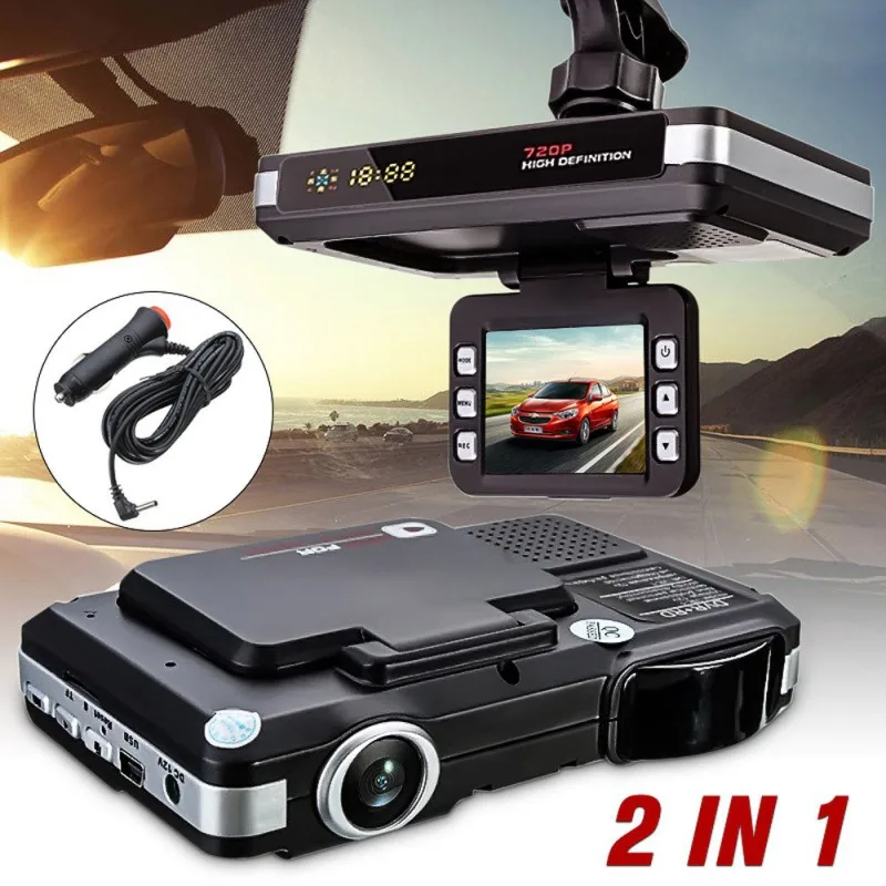 2 в 1 Многофункциональный 5MP Автомобильный видеорегистратор+ радар-детектор скорости светофоры Автомобильная камера dvr видеорегистратор