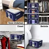 Oxford Fabric Clothing Storage Box with Steel Frame Folding Bag Clear Window Zipper for Clothes Bed Sheets Blanket with Handles 5