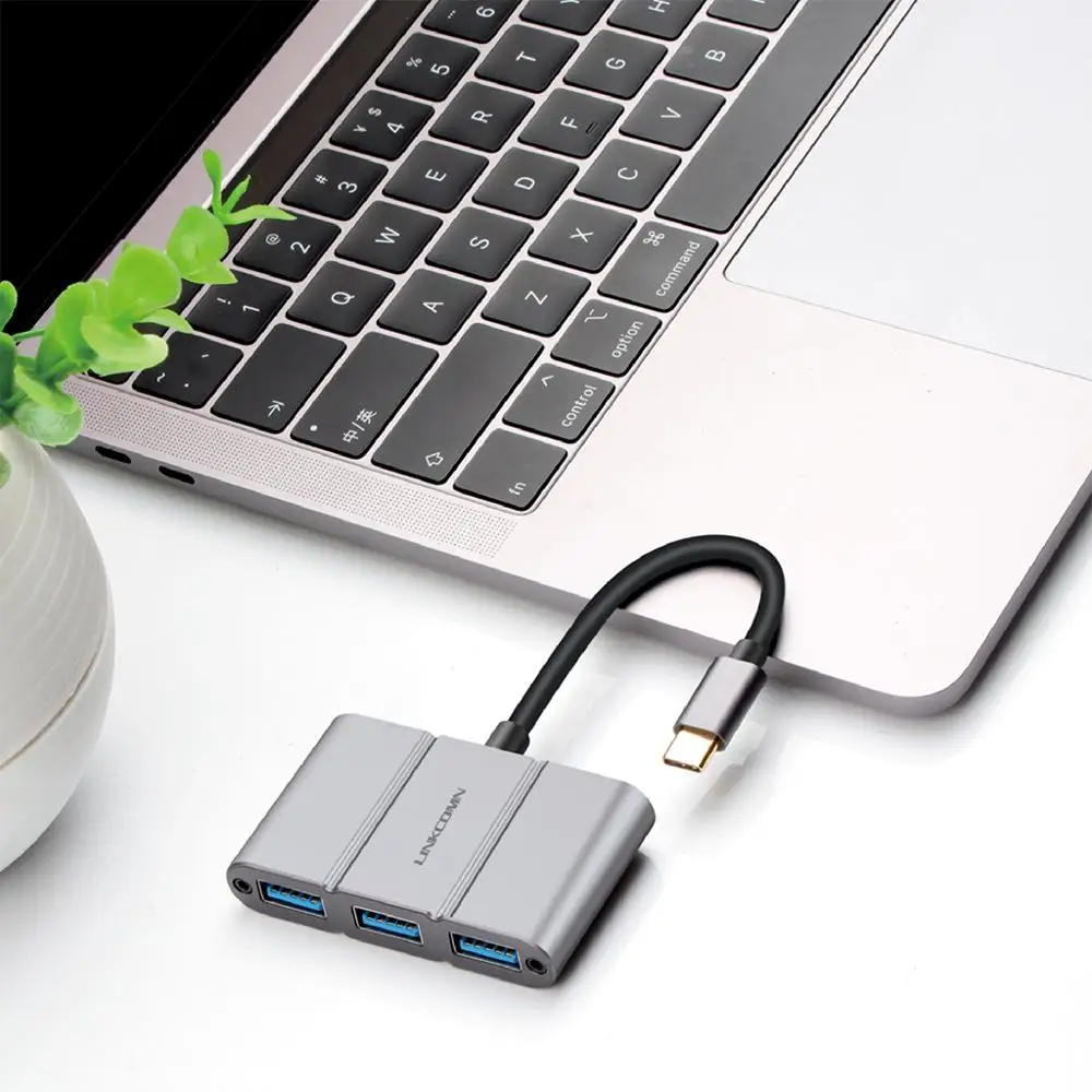 LINKCOMN USB C TYPE C концентратор 4 порта USB 3,0 для MacBook Pro huawei Matebook X аксессуары 60 Вт PD зарядка быстрая передача данных