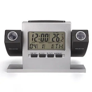 

Dual Projection Clock Digital Alarm Clock with Date Snooze Function Thermometer Multifunctional LED Clock For Home Office
