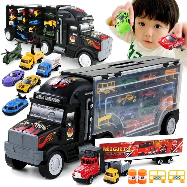 

Children Large Container Toy Freight Truck Alloy Car Model Alloy Toy Car Storage Box 4-6-Year-Old