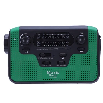 

Portable Outdoor Fm Radio With Bluetooth Mp3 Player Hand Crank Solar Emergency Radio Solar Radios World Receiver With Flashlight