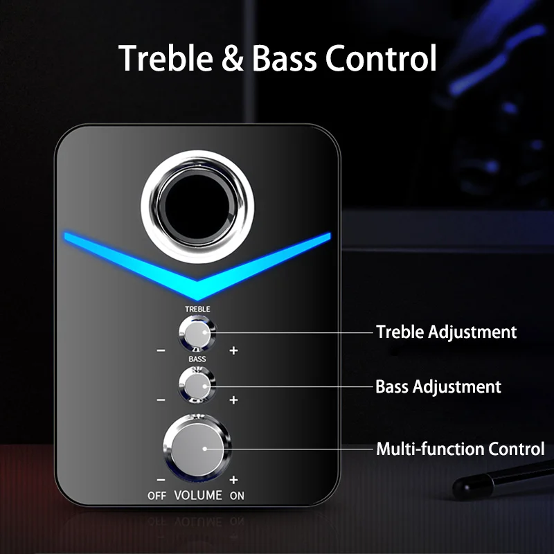 Computer Speakers Wired Loudspeaker Bass Subwoofer AUX Audio Home Theater Music Bluetooth Player PC Laptop SoundBox
