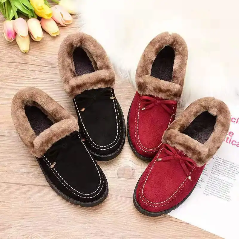 

2019 Winter New Style Old Beijing Cloth Shoes Warm Anti-slip Wear-Resistant Thick Bottom Mom Cotton-padded Shoes WOMEN'S Shoes