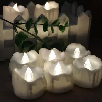 

12pcs Flickering Electronic Candle LED Remote Control Candle Lamp Tealight Night Lights Home Decor (Cold White Light)
