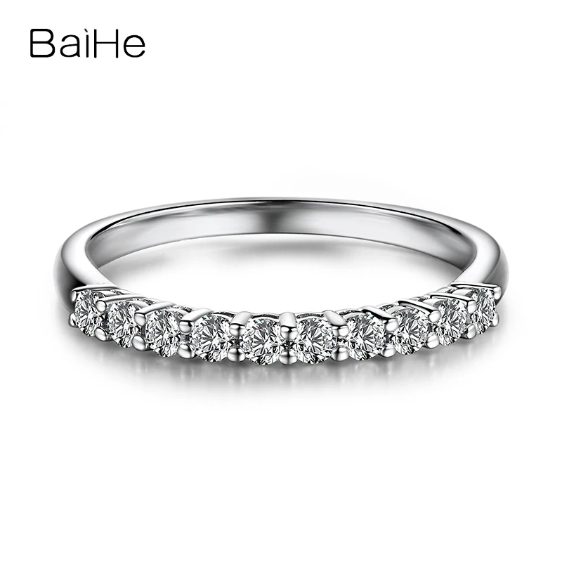 BAIHE чистое 14k белое золото SI/H натуральное кольцо с бриллиантами для мужчин и