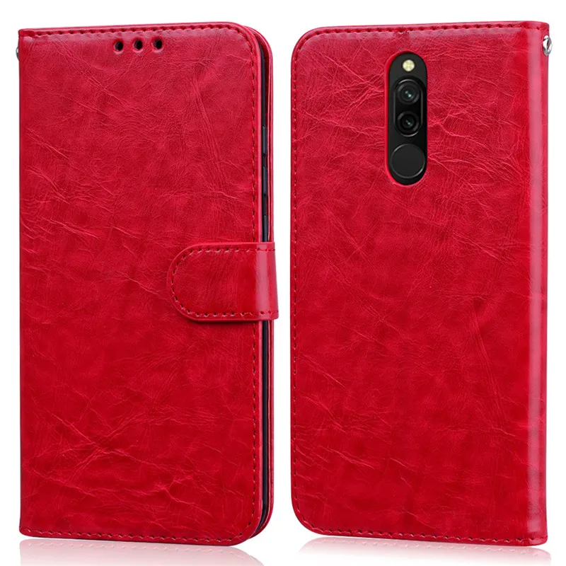 Red Xiaomi Redmi 8 чехол Redmi 8 чехол мягкий силиконовый кожаный бумажник флип-чехол для Xiaomi Redmi 8 Redmi8 чехол для телефона держатель для карт Fundas - Цвет: Red