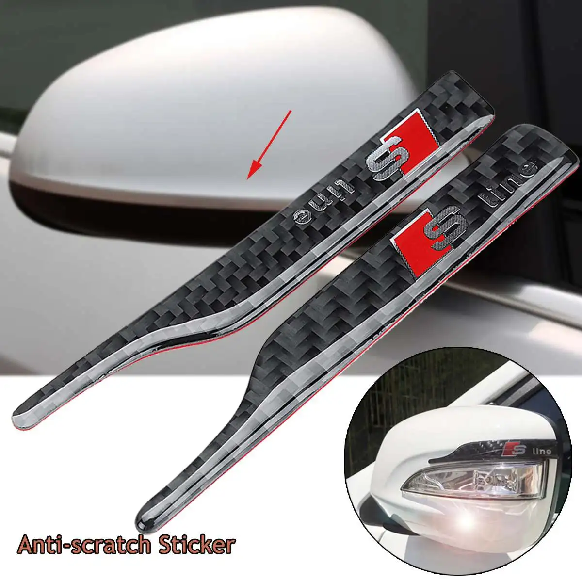 

2X Car Rearview Rear View Mirror Mirrors Carbon Fiber Anti Scratch Protective Sticker For Audi A1 A2 A3 A4 A5 A6 A6L A7 A8 C7 Q3