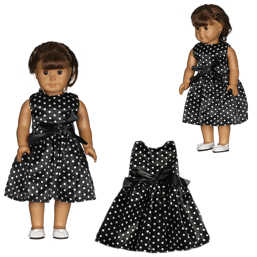 Одежда для кукол платье в черное пятно американской куклы 18 дюймов 43 см | Игрушки