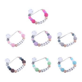

Baby Teether Pacifier Clips Holder Anti-lost Chain Personality Baby Handmade Silicone Pacifier Chains Safe Teething Chain