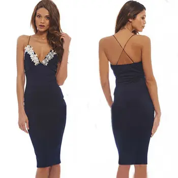 

Sexy Floral Dresses Women Elegant Bodycon Strappy V Floral Lace Party Midi Dress Womens Pencil Dress Summer Clothes vestidos