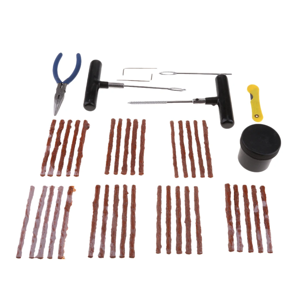 Heavy Duty Tire Repair Kit 43Pc for Car Bike Motorcycle Trailer RV ATV Jeep