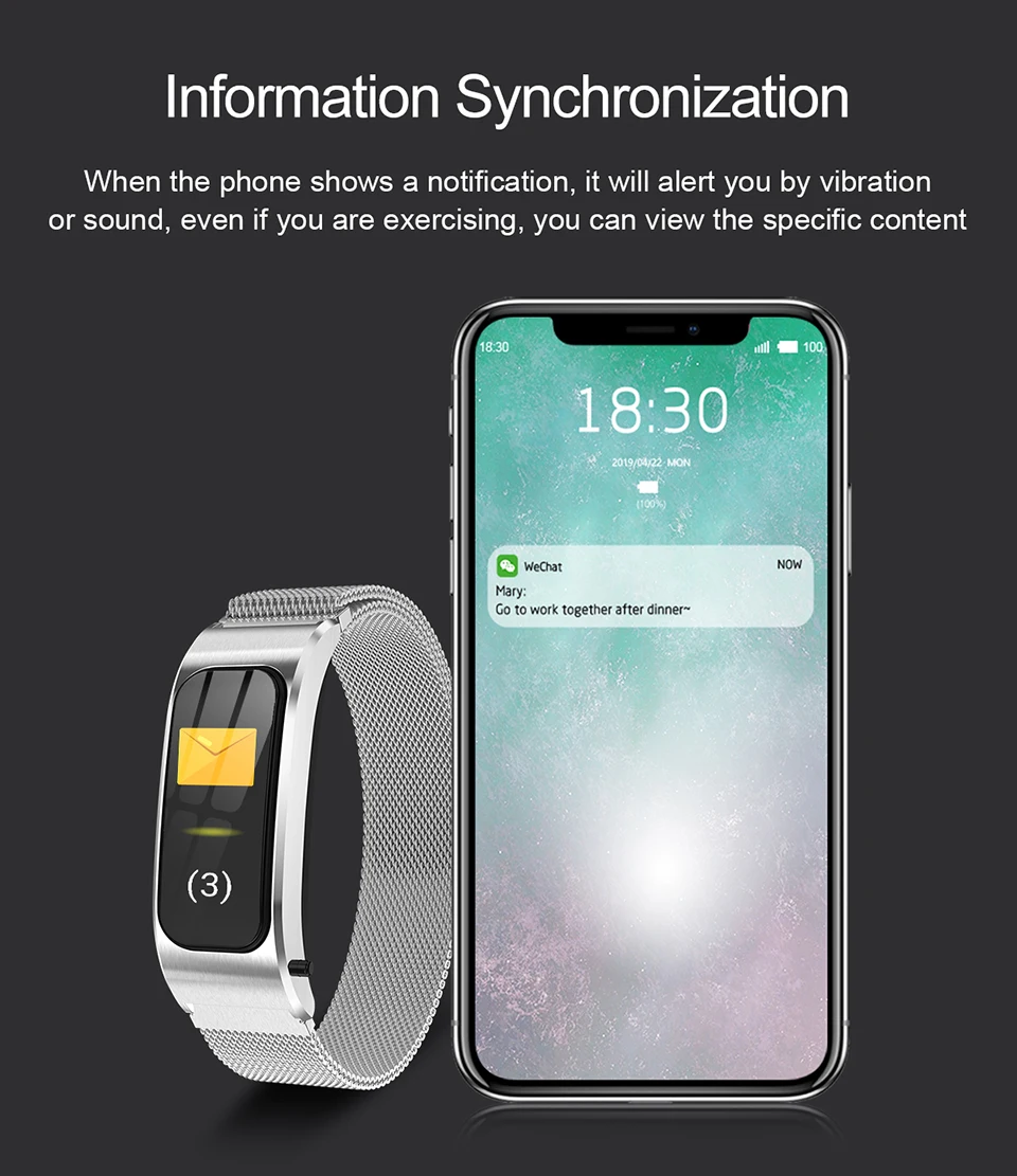 Talk Band умные браслеты Bluetooth беспроводная гарнитура для звонков фитнес-браслет монитор сердечного ритма трекер активности часы TalkBand