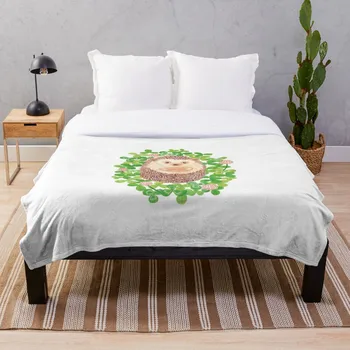 

Hedgehog in cloverfield Blanket Wool Flannel Plush Blanket Bedspread For office Sherpa Blanket Couch Quilt Cover Travel