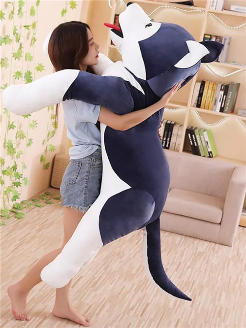 Fancytrader 59`` Giant Plush Husky Toy Stuffed Animal Dog Doll Hugging Pillow Kid Gift Home Deco X`mas Gift 150cm 2 Colors (11)