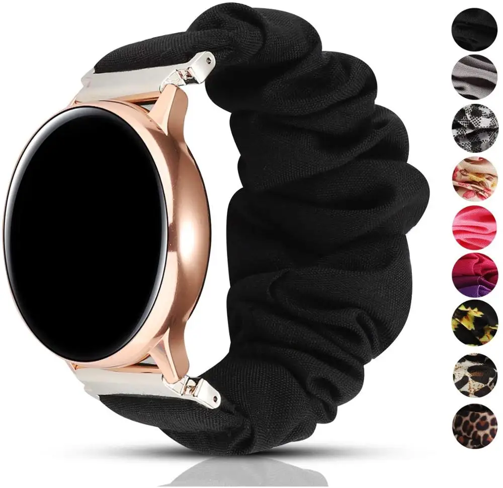 Watch-Band Scrunchies 46mm Gt2-Strap Gear S3 Elastic Amazfit Bip Active 2 Samsung 20-22mm