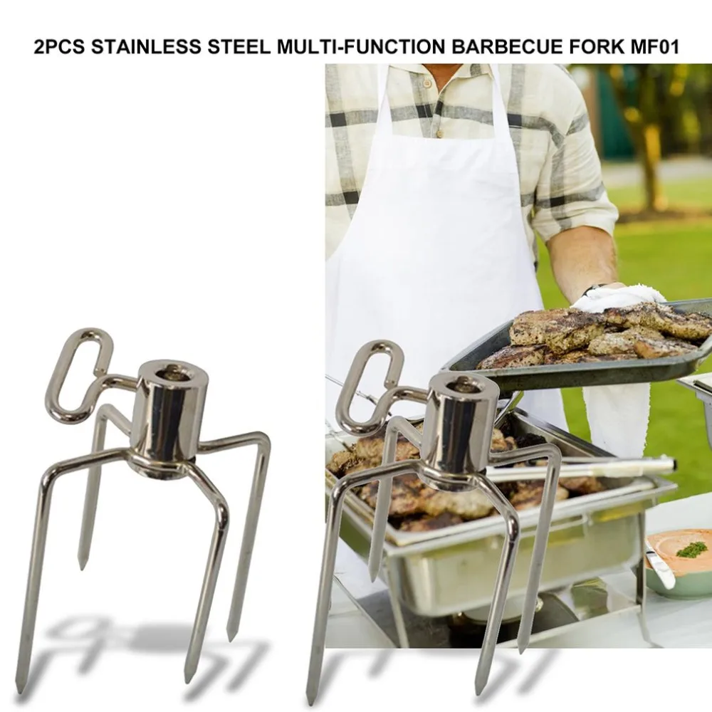 Stainless Steel Barbecue Fork Multi-Function Plating Grilling Fork Four-Claw Outdoor Barbecue Products Professional Fashion
