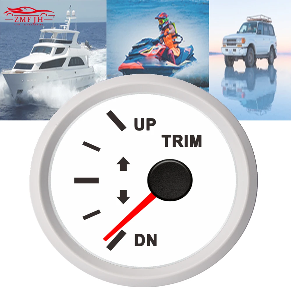 52mm LED Mini Round Boat Trim Gauge Marine Trim Tilt Indicator for