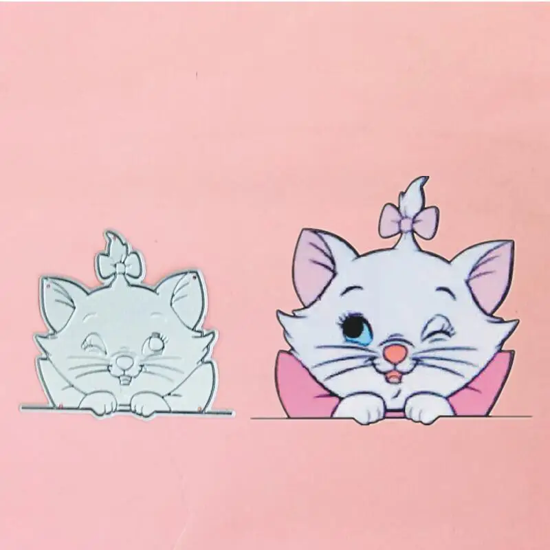 

Lovely Marie Cat bow Metal Cut Die Stencils for Scrapbooking Stamp/photo album Decorative Embossing DIY Paper Cards