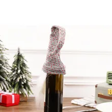 Очаровательная крышка бутылки вина искусственная борода Рождественский Декор Санта Клаус набор Новогодние украшения дома для Рождества