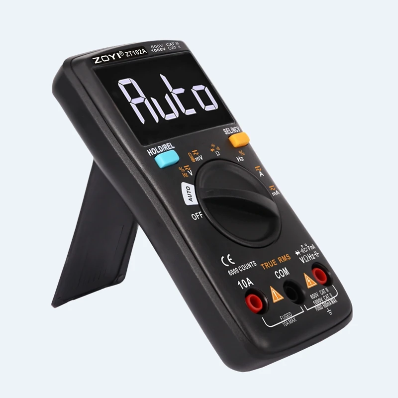 ZOYI ZT102A Авто функциональный мультиметр 6000 отсчетов подсветка AC/DC Амперметр