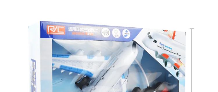 A380 Детская игрушка с светильник и музыкой электрические самолеты SMV Руль дистанционного управления