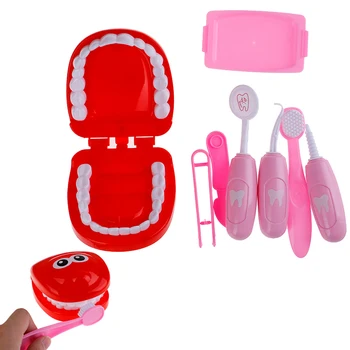

9Pcs Pretend Play Toy Dentist Check Teeth Model Set Medical Kit Educational Role Play Simulation Learing Toys