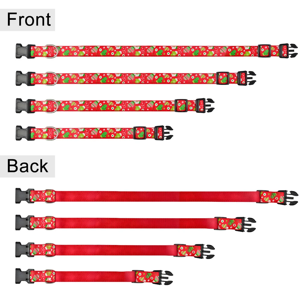 Маленький Средний Большой Ошейник для рождественской собаки регулируемый нейлоновый красный S-XL для питомца щенка