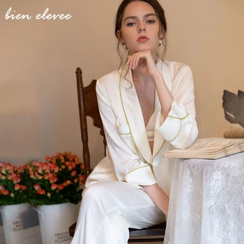 

Satin Silk Pajamas for Women's Set Long Sleeve Pijamas Ladies Pyjamas Leisure Sleepwear Nightwear Spring Autumn Winter Homecloth