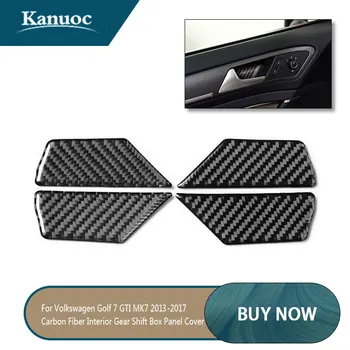 

4Pcs For Volkswagen VW Golf 7 GTI MK7 2013-2019 Car Styling Carbon Fiber Interior Door Handle Bowl Cover Car Accessories