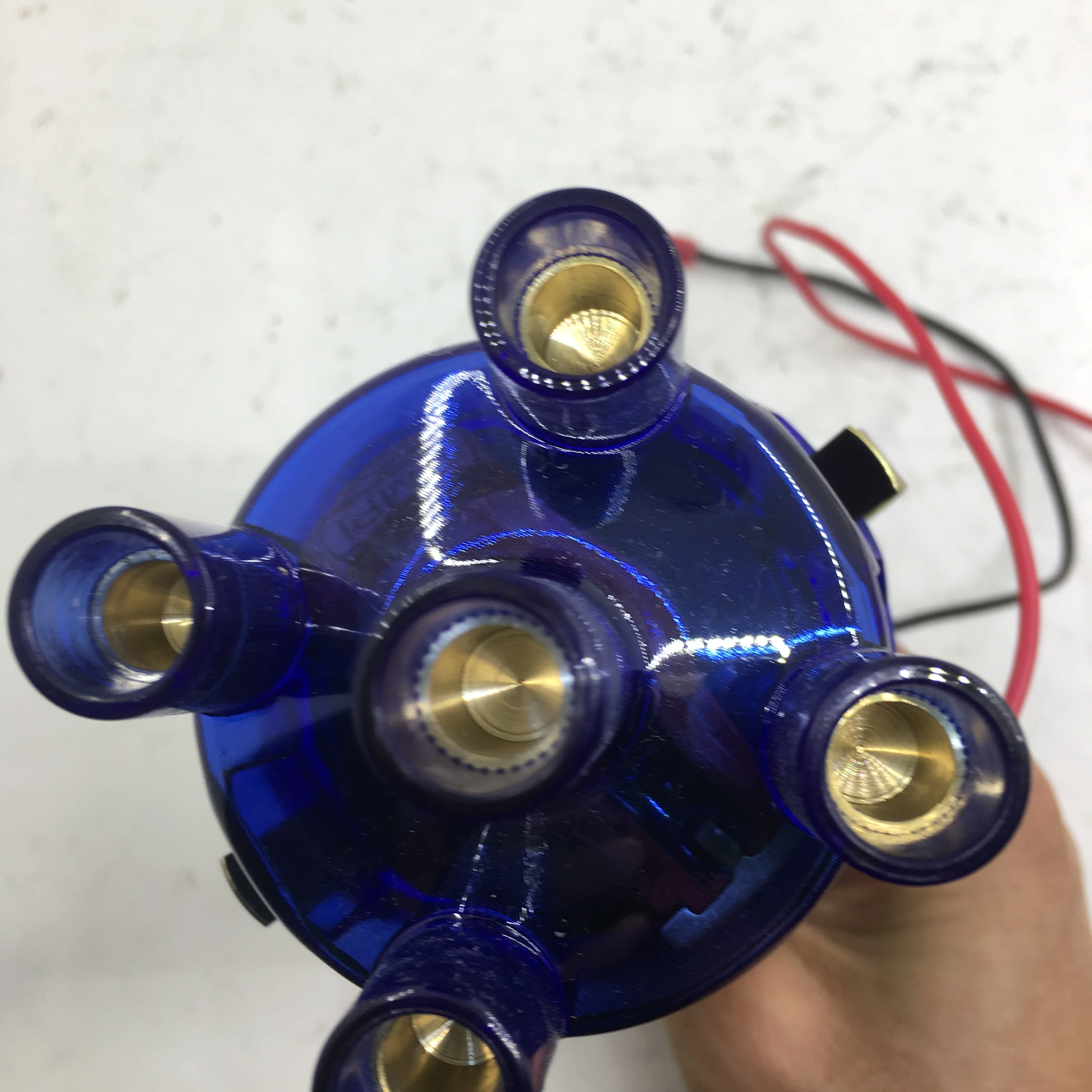 Complete electrical CENTRIFUGAL DISTRIBUTOR for EMPI 9428 CHROME 009 STOCK CURVE for VW BUG GHIA THING BUS blue cap