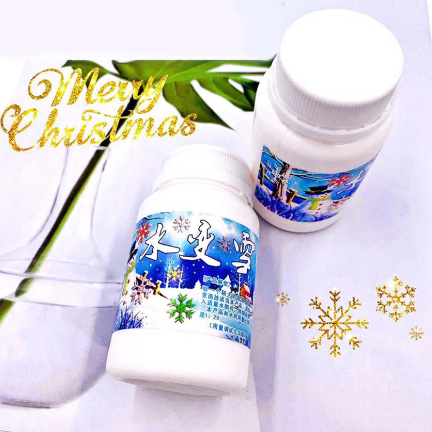 Behogar 4 шт. удивительный DIY мгновенное поддельное Моделирование Пушистый Snow Powder искусственный Снеж. Порошок для рождественского свадебного фестиваля для праздников и вечеринок украшения
