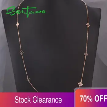 

SANTUZZA Geometric Necklace For Woman Multi-Color Rhombus Necklace 700MM Long Elegant Trendy Fashion Jewelry HANDMADE Enamel