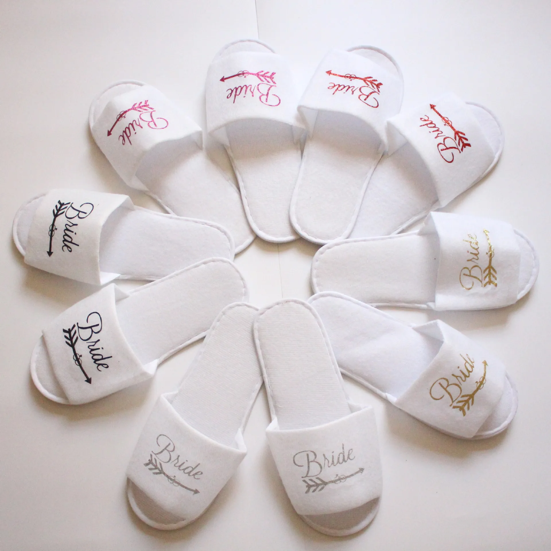 

1 Pair Wedding Decoration Bride To Be Soft Slippers Team Bridesmaid Single Party Party Decoration Gift To Guests Gifts A89679