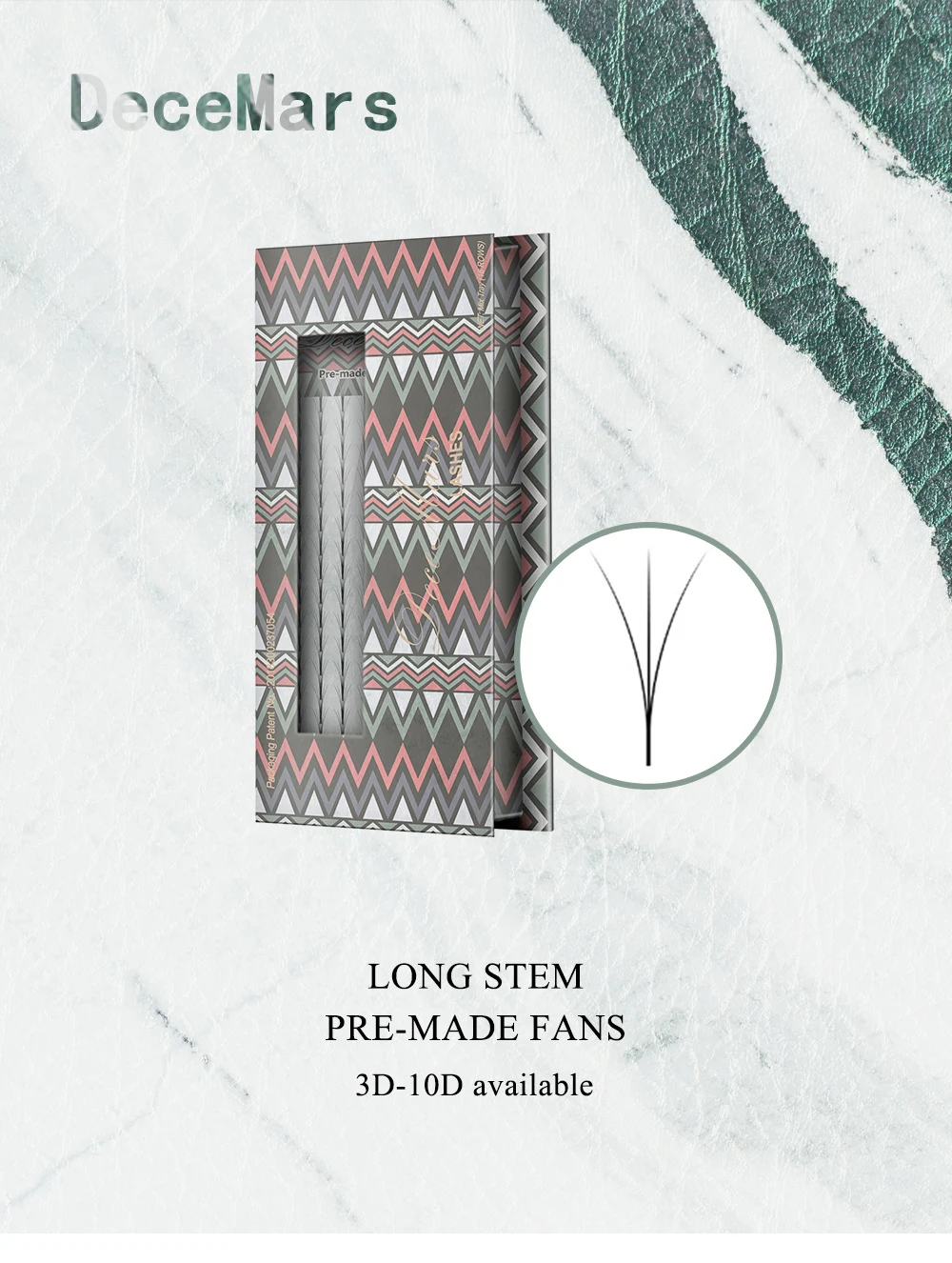 Description Picture 2 of itemDeceMars Long Stem Pre Made Eyelash Extension 3d/4d/5d/6d Lashes 16lines