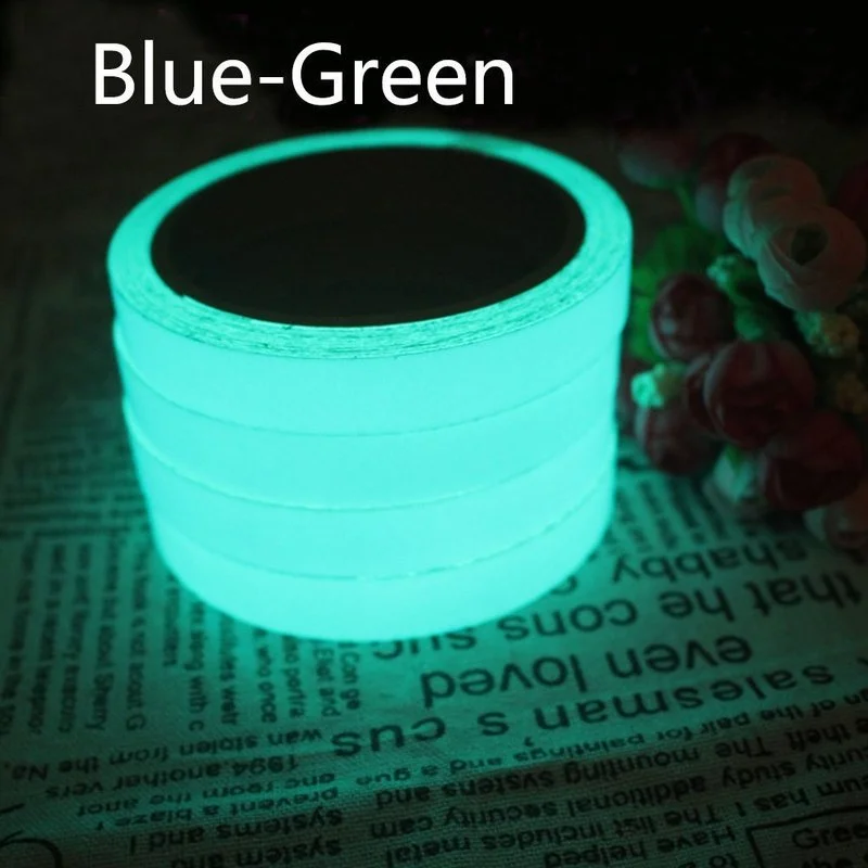 1.5CM * 1M nastro di avvertimento autoadesivo fluorescente luminoso visione notturna luogo scuro sicurezza nastro antifurto raggi ruota bicicletta