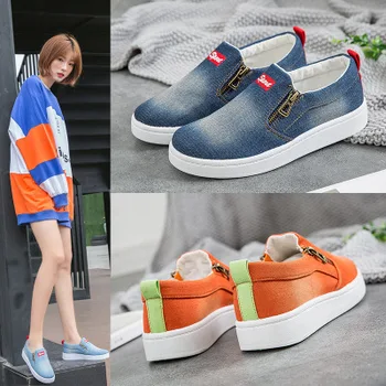 

2020 spring new women's shoes Korean version of the canvas solid color large size casual flat shoes women's shoes