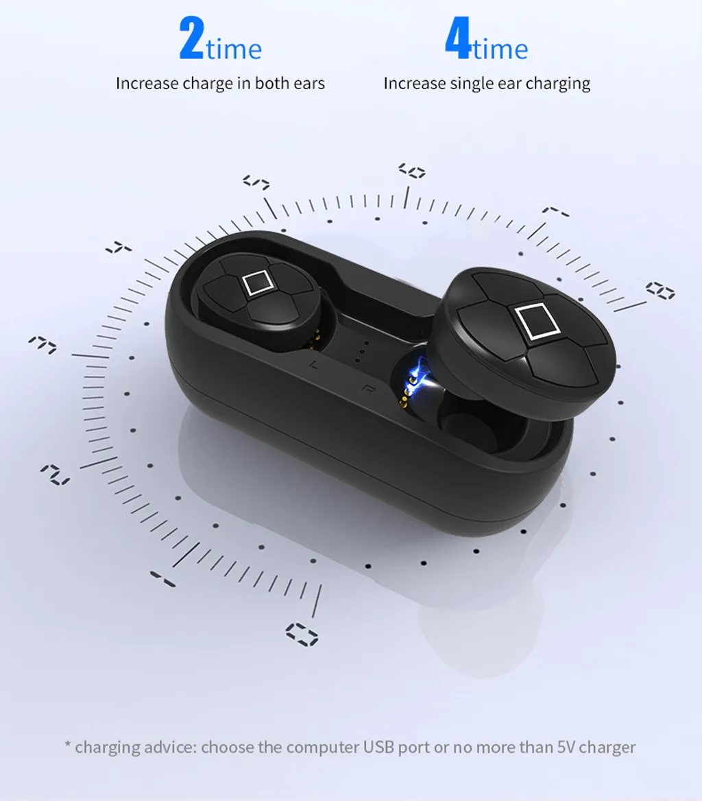 20% Bluetooth наушники 5,0 HBQ Беспроводная гарнитура Blutooth гарнитура спортивные наушники стерео гарнитура с микрофоном зарядная коробка
