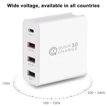 4-Порты и разъёмы USB Зарядное устройство адаптер быстрой зарядки QC3.0 для путешествий на мобильный телефон для быстрого настенного Зарядное устройство JLRJ88