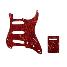 Musiclily SSS 11 Отверстие Страт гитары накладку и BackPlate набор для Fender США/мексиканский стандарт Stratocaster, 4Ply Винтаж черепаха