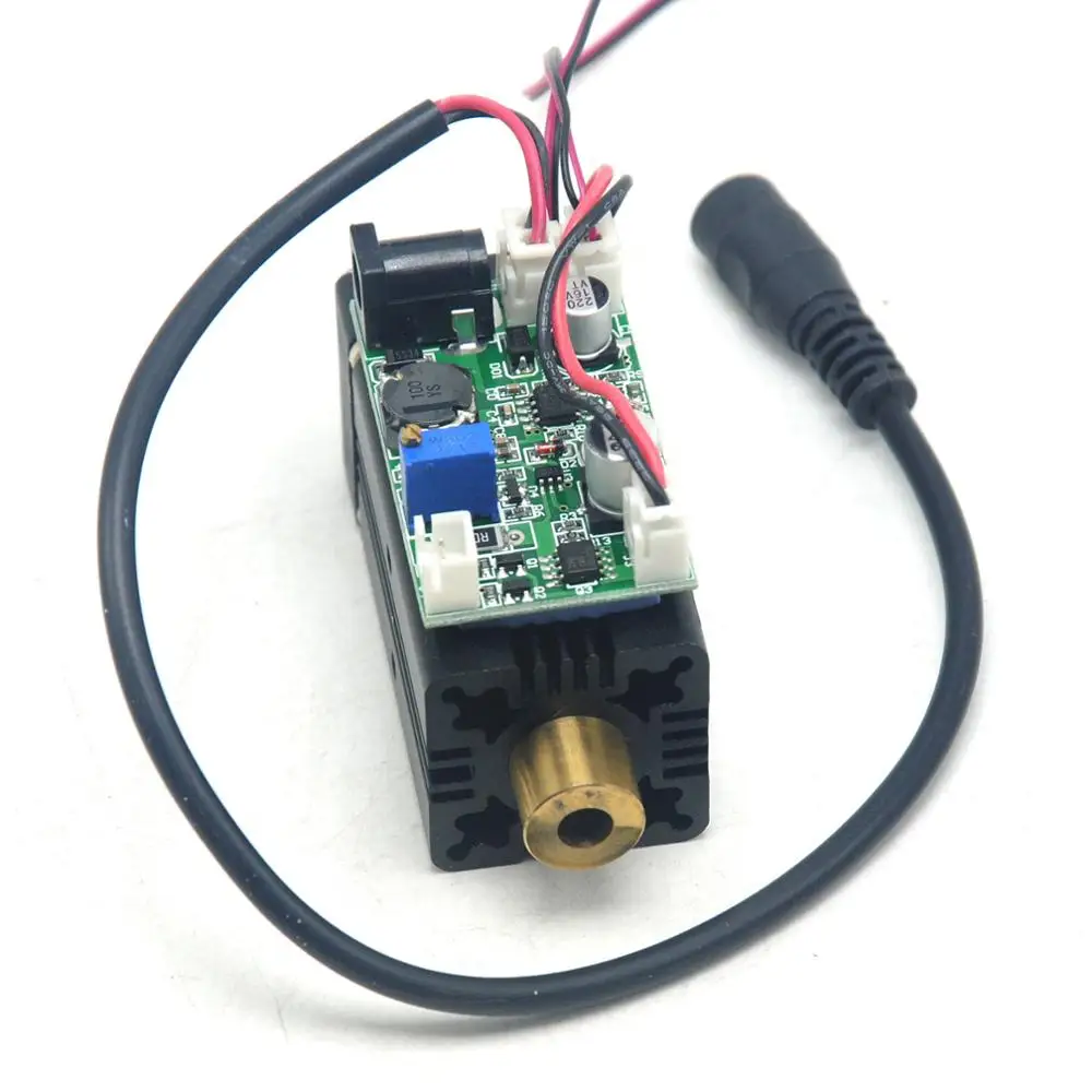 Focusable 488nm 60mW Dot Cyan-Blue Ray Laser Module Head w/12V Adapter & Fan